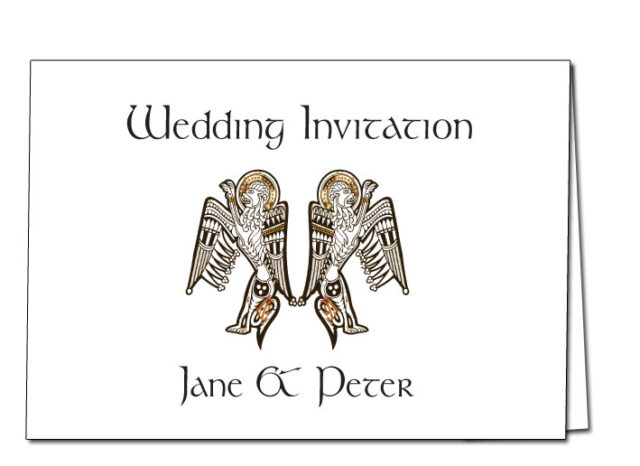 Wedding Invitation Celtic Birds Design