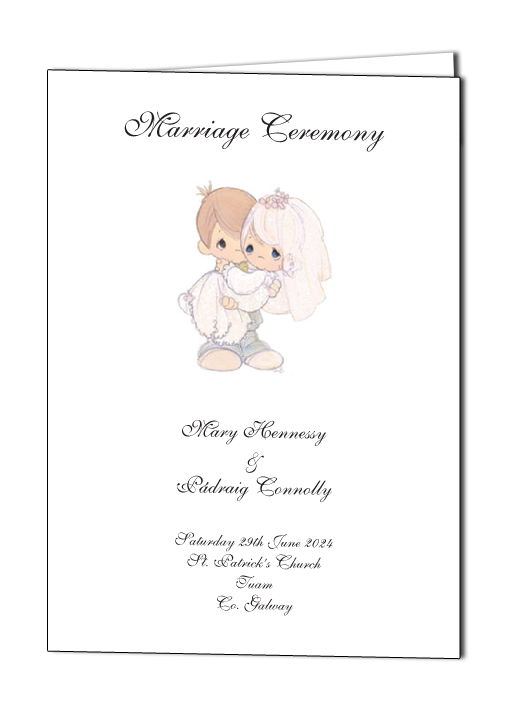 Cartoon Couple Design Wedding Ceremony Book