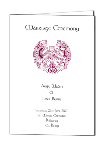 Celtic Couple Design Wedding Ceremony Book