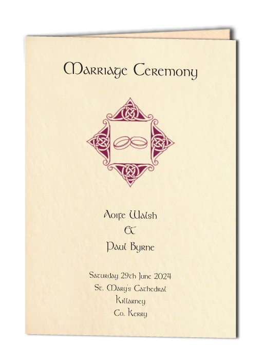 Celtic Rings Design Wedding Ceremony Book