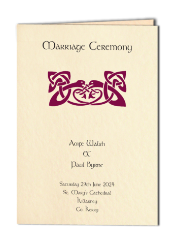 Celtic Swans Design Wedding Ceremony Book