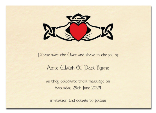 Claddagh Design Save the Date Card