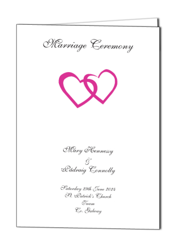 Double Heart Design Wedding Ceremony Book