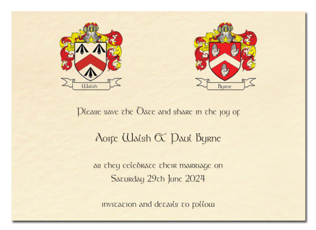 Family Crest Design Save the Date Card