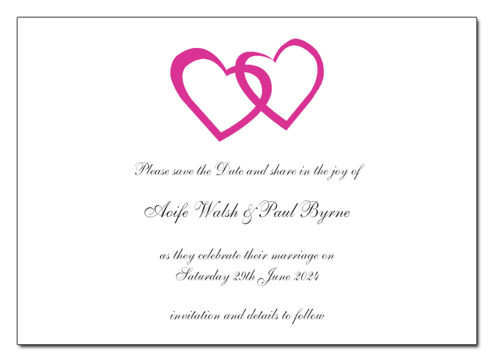 Double Hearts Design Save the Date Card
