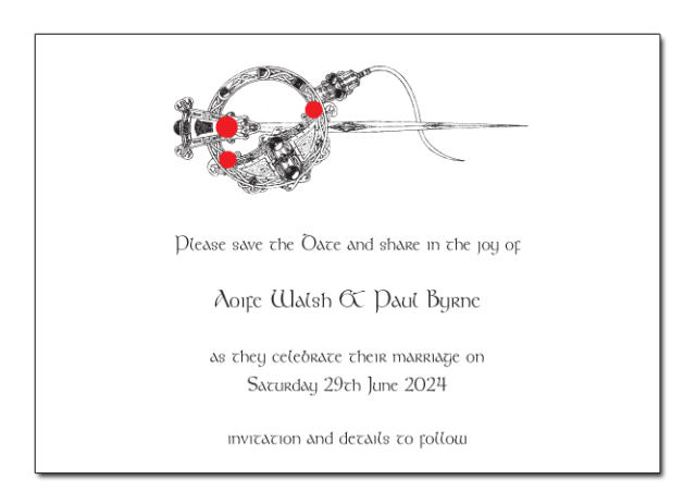 Tara Brooch Design Save the Date Card