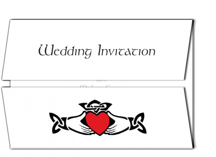 Wedding Invitation Claddagh  Design