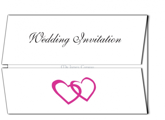 Double Heart Design Wedding Invitation