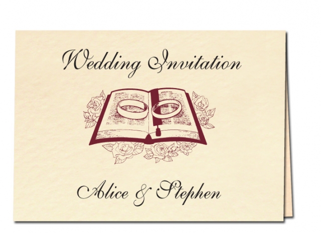 Rings and Bible Wedding Invitation