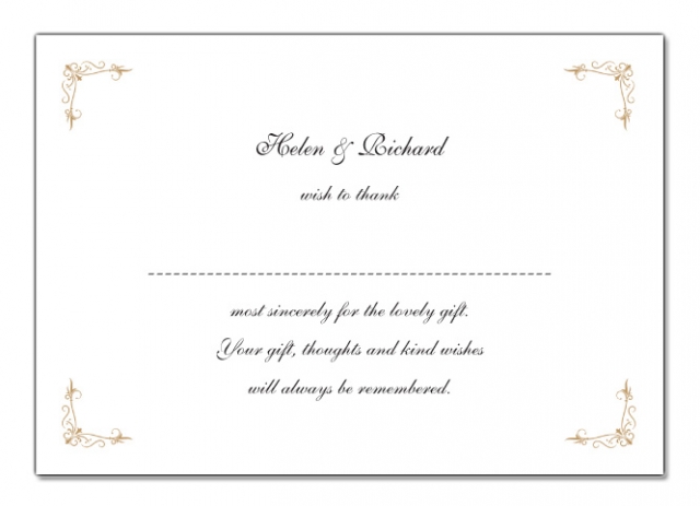 Corner Ornament Design Wedding Thank You Card