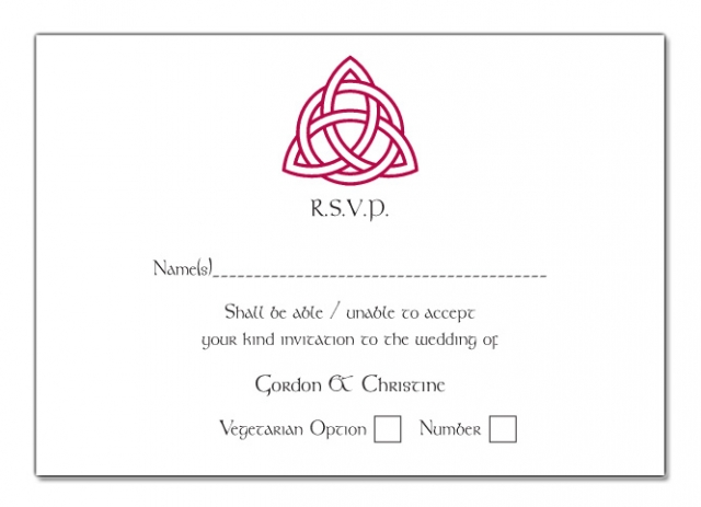 Trinity Knot Design Wedding RSVP Card