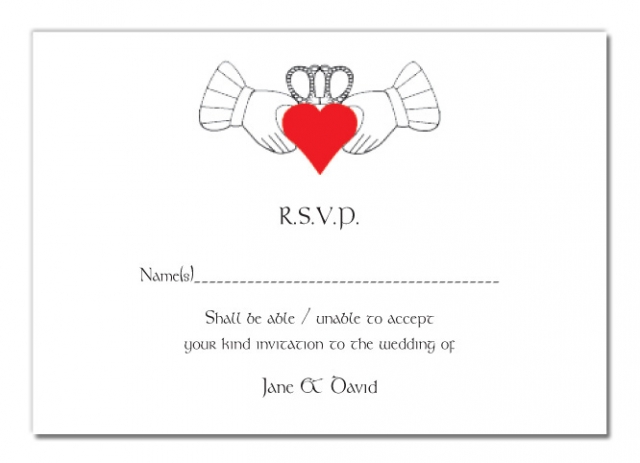 Claddagh Design Wedding RSVP Card