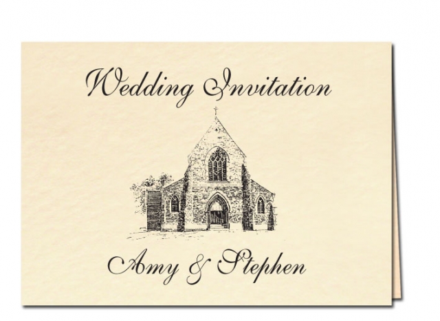 Church Design Wedding Invitation