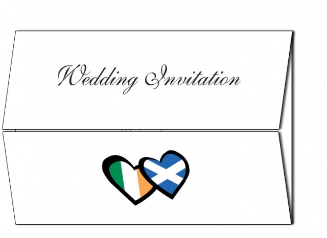Irish Scottish Flag Design Wedding Invitation