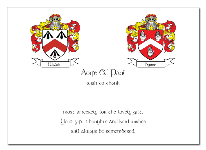 Family Crest Design Thank You Card