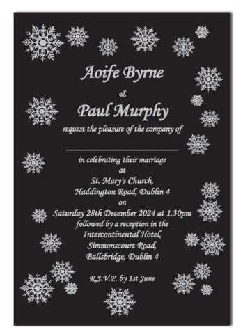 Wedding Invitation Ice Silver Foil