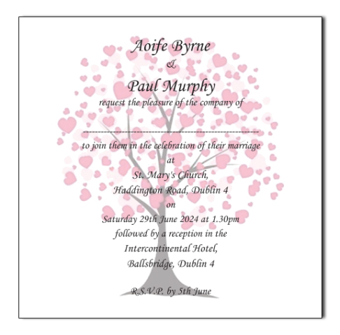 Wedding Invitation Lovetree Design