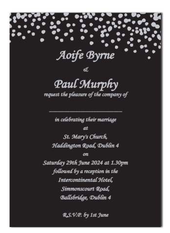 Wedding Invitation Snowdrop Silver Foil