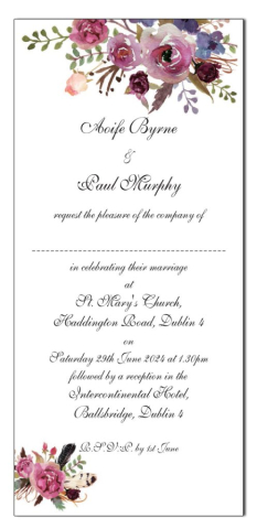 Wedding Invitation Flowers 210x99 Flat