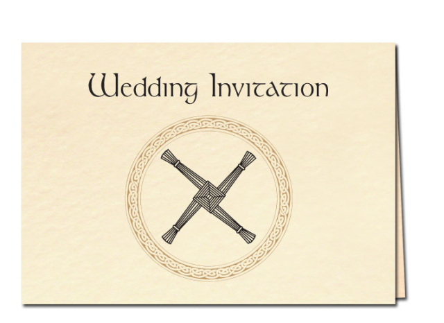 Wedding Invitation Brigid's Cross Design