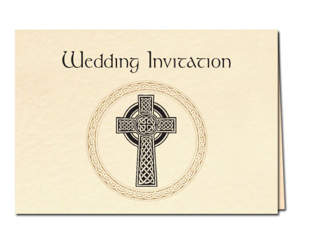 Wedding Invitation Celtic Cross Design